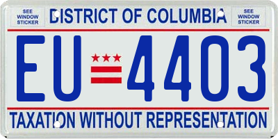 DC license plate EU4403
