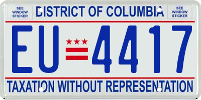 DC license plate EU4417