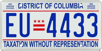 DC license plate EU4433