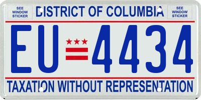 DC license plate EU4434