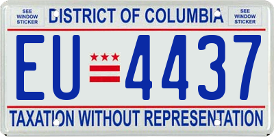 DC license plate EU4437