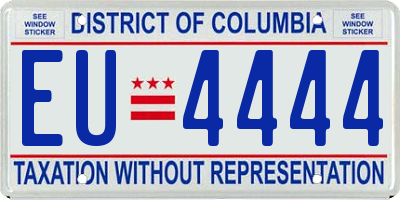 DC license plate EU4444