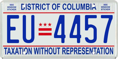 DC license plate EU4457