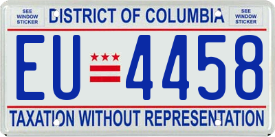 DC license plate EU4458