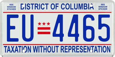 DC license plate EU4465