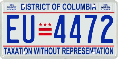DC license plate EU4472