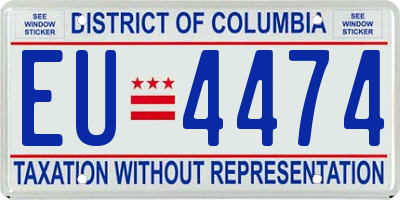 DC license plate EU4474