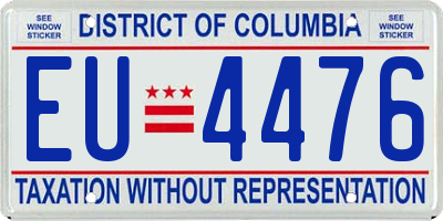 DC license plate EU4476