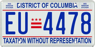 DC license plate EU4478