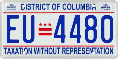 DC license plate EU4480