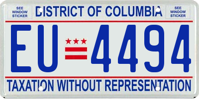DC license plate EU4494