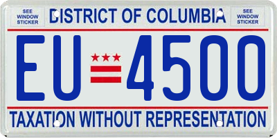 DC license plate EU4500