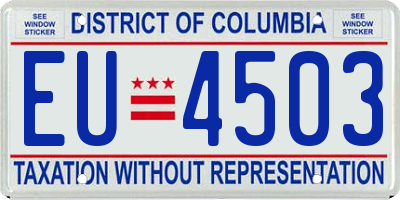 DC license plate EU4503