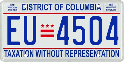 DC license plate EU4504