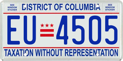 DC license plate EU4505