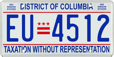 DC license plate EU4512