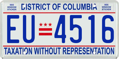 DC license plate EU4516