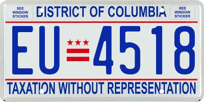 DC license plate EU4518