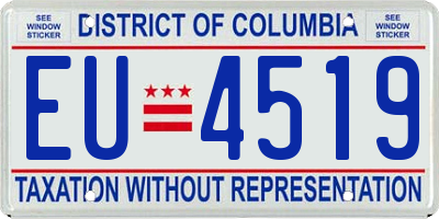 DC license plate EU4519