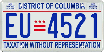 DC license plate EU4521