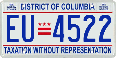 DC license plate EU4522