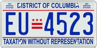 DC license plate EU4523