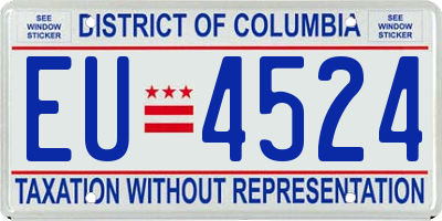 DC license plate EU4524
