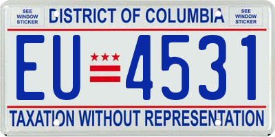 DC license plate EU4531