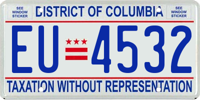 DC license plate EU4532