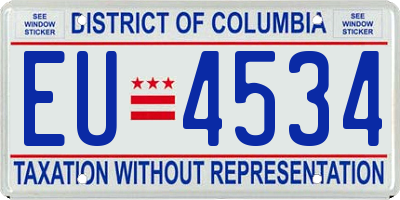 DC license plate EU4534