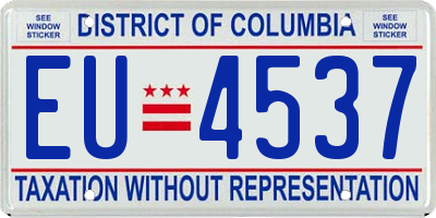 DC license plate EU4537