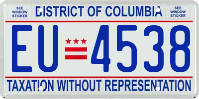 DC license plate EU4538