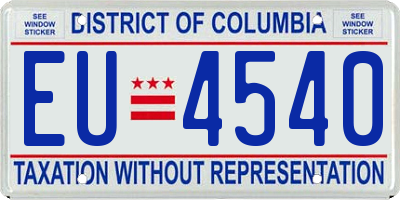 DC license plate EU4540