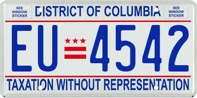 DC license plate EU4542