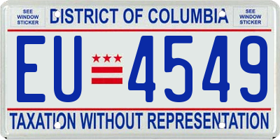 DC license plate EU4549