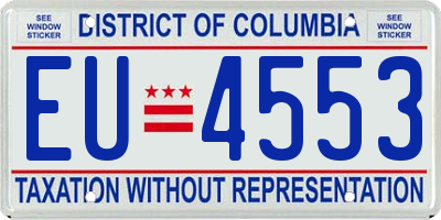 DC license plate EU4553