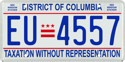 DC license plate EU4557