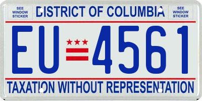 DC license plate EU4561