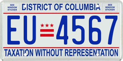 DC license plate EU4567