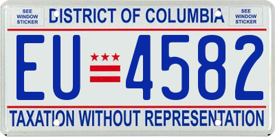 DC license plate EU4582