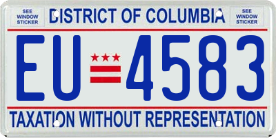 DC license plate EU4583