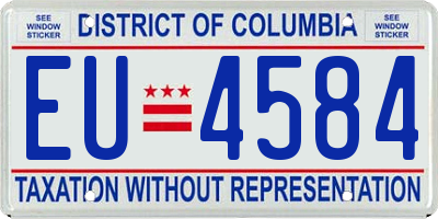 DC license plate EU4584