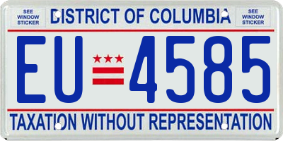 DC license plate EU4585