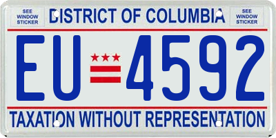 DC license plate EU4592
