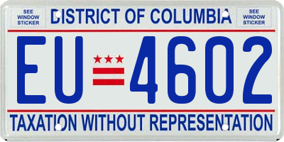 DC license plate EU4602