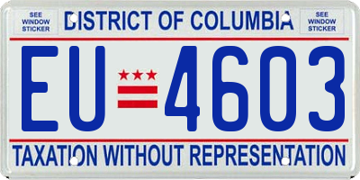 DC license plate EU4603