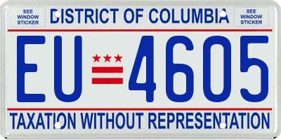 DC license plate EU4605