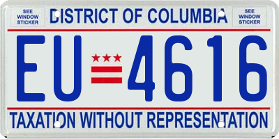 DC license plate EU4616
