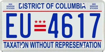 DC license plate EU4617