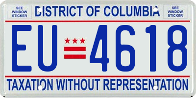 DC license plate EU4618